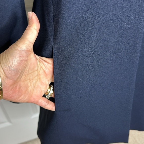 Christian Dior Vintage One Button Long Blazer Jacket Navy Sz4 - Picture 4 of 10